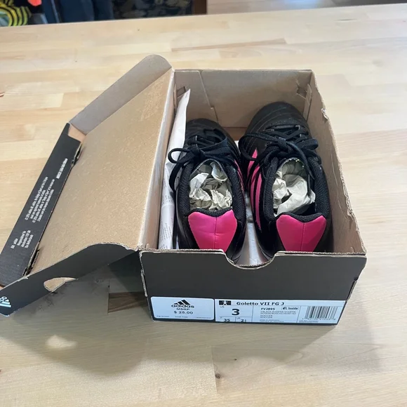 Adidas Goletto VII FG J Youth Soccer Cleats Size 3 – Black & Pink - Picture 6 of 7